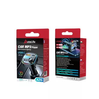   C26 Bluetooth kihangosító 5.3+EDR RGB- FM/Transmitter - 12/24V