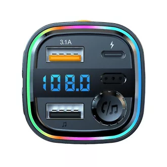   C26 Bluetooth kihangosító 5.3+EDR RGB- FM/Transmitter - 12/24V