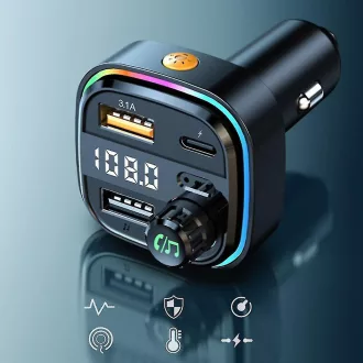   C26 Bluetooth kihangosító 5.3+EDR RGB- FM/Transmitter - 12/24V