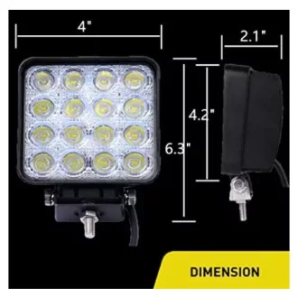 Munka lámpa autóra, járművekre 12V /16 Led szögletes