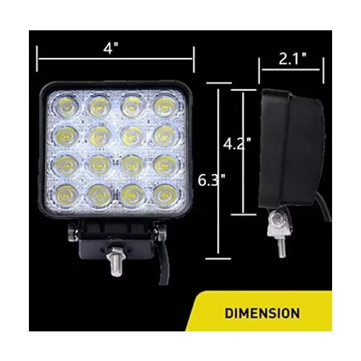 Munka lámpa autóra, járművekre 12V /16 Led szögletes
