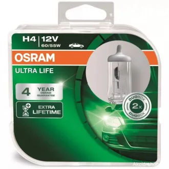 Izzó 12V/60/55W/H4/2db Osram Ultra Life 64193ULT