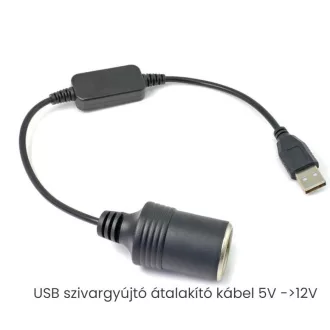   A15163-1 USB-port 12V autós szivargyújtó aljzathoz, átalakító adapter kábel