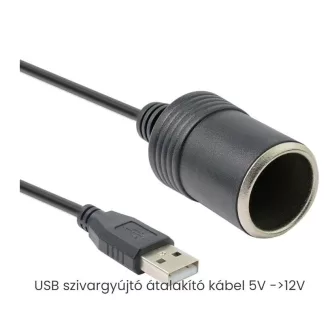   A15163-1 USB-port 12V autós szivargyújtó aljzathoz, átalakító adapter kábel