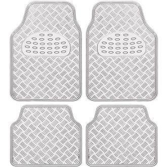   03031 Alumíniumhatású univerzális gumiszőnyeg autóba 4 db-os - Króm 3025CH