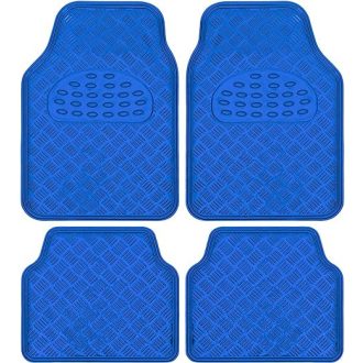   03024 Alumíniumhatású univerzális gumiszőnyeg autóba 4 db-os - Kék