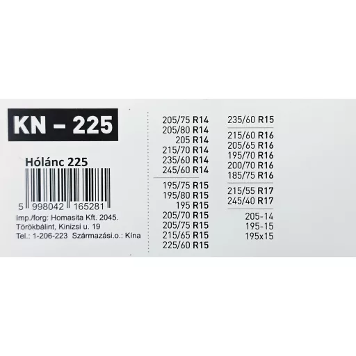 MaxSpeed Hólánc Kn225, 16mm