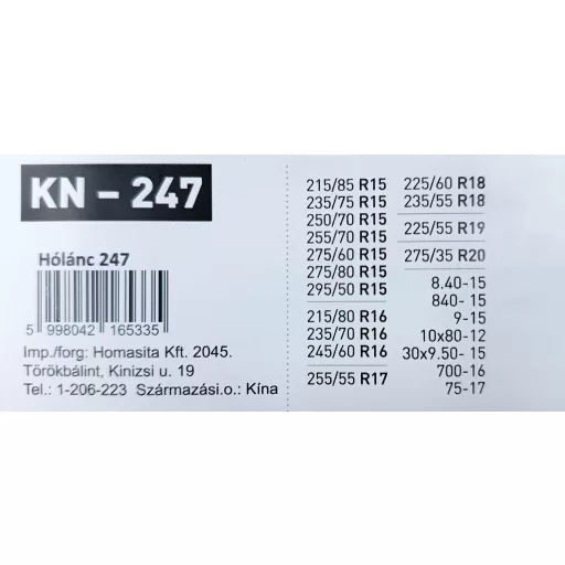MaxSpeed Hólánc Kn247, 16mm