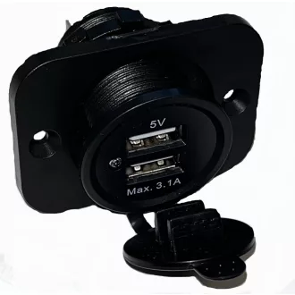 MaxSpeed USB Aljzat Dupla, Szerelhető, Vízálló, 12/24V