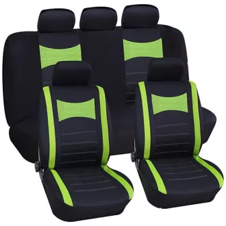   Autós üléshuzat univerzális szett - zöld / fekete - 9 db-os - TY1775 Légzsákos