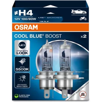 OSRAM Cool Blue Boost 12V 100/90W H4 Izzó (2 db) 62193CBB
