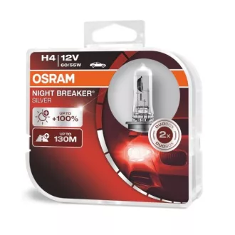 Izzó 12V/60/55W/H4/2db Osram 64193NBS Night Breaker Silver