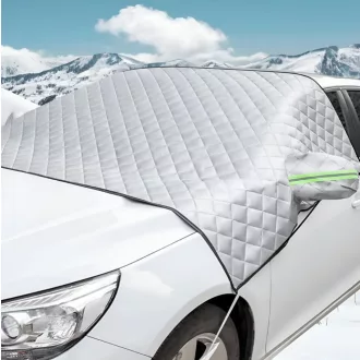   3 Rétegű mágneses szélvédő takaró – Thermo védelem, visszapillantóra is, fényvisszaverő csíkkal, 10db mágnessel