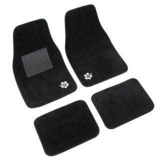 AUTÓSZŐNYEG szett virágos Flowers Fehér