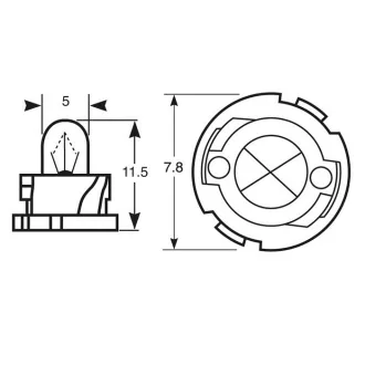 Ring, Izzó Műszerfalba, 1,4W, 12V, Fekete