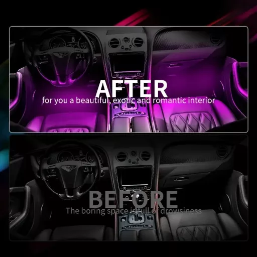 Autós belsővilágítás Neon fénycső Blue Black Light 12V Kék neon