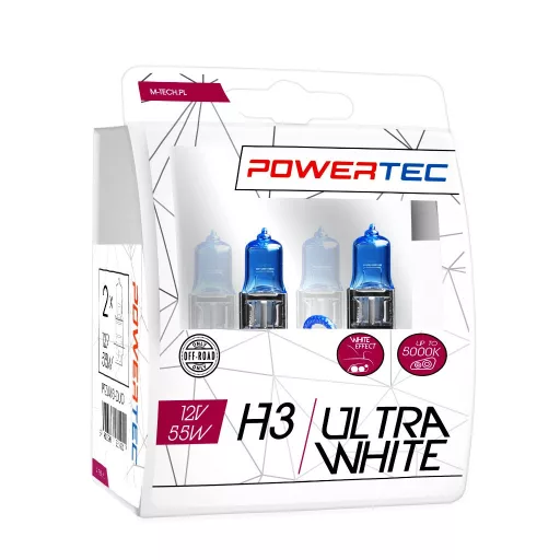 M-Tech H3 Izzó, Ultra White, 12V 55W Párban