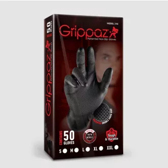 Grippaz fekete nitril kesztyű, 50 db L-es méret