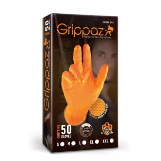 Grippaz Nitril Kesztyű, Sárga L, 50db