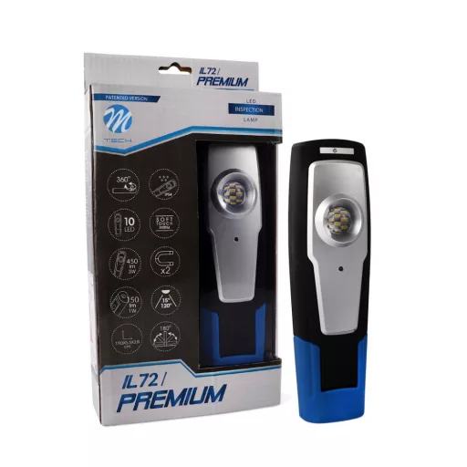 M-Tech IL-72 Tölthető Led Lámpa Mágneses (IP54)