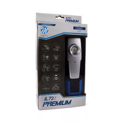 M-Tech IL-72 Tölthető Led Lámpa Mágneses (IP54)