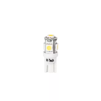 M-Tech, LB054W T10 Led Izzó, Fehér, 12V W5W