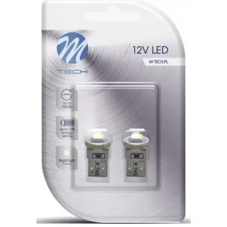 M-Tech, LB081W T10 Led Izzó, Fehér, 12V W5W