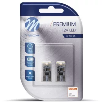 M-Tech T10, LED izzó, Fehér, 4xSMD, Canbus, Pár