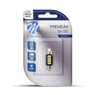 M-Tech LB334W Szofita Led Izzó, Fehér 36mm, Canbus 12V C5W