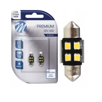   M-Tech, LB345W Szofita Led Izzó, Fehér 31mm, Canbus 12V C5W