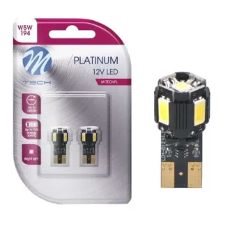 M-Tech LB804WW T10 Led Izzó, Meleg Fehér, 12V W5W