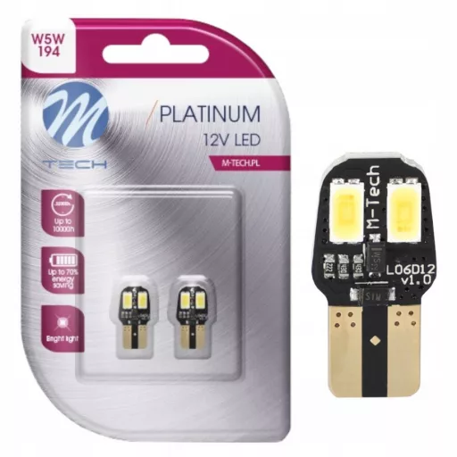 M-Tech LB806WW T10 Led Izzó, Canbus, Meleg Fehér, 12V W5W