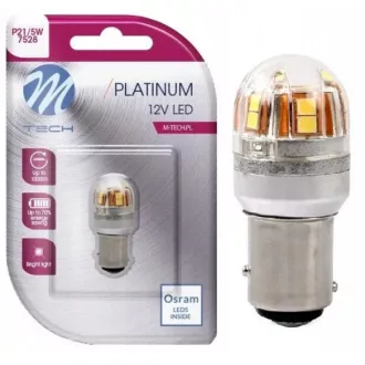 M-Tech LB827W01B Led Izzó P21/5W, Fehér, Canbus 12V BAY15d