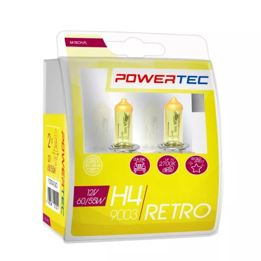 M-Tech Retro, H4 Izzó, 12V 60/55W, Párban