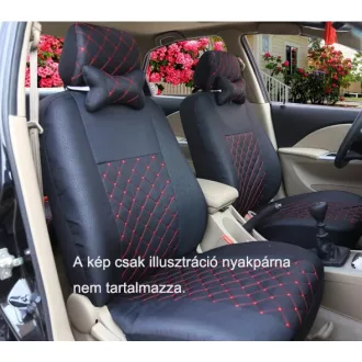 Univerzális fekete steppelt üléshuzat szett