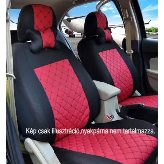 Univerzális piros-fekete steppelt üléshuzat szett