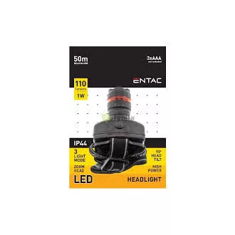 Entac 1W LED fókuszálható fejlámpa EHL-ZOOM-1W-PL