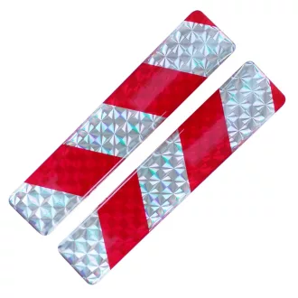   Fényvisszaverő csík 2db-os 2x10cm műgyantás ezüst-piros