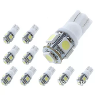IZZÓ T10 LED W5W 5SMD 5050 FEHÉR 10db.