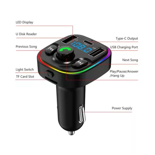 G47 FM TRANSMITTER DUPLA USB USB-C 12-24V