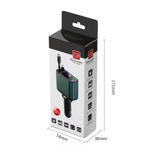 GC08 65 W USB Type C 4 az 1-ben Visszahúzható Töltőadapter 35 W Visszahúzható Kábelekkel FM Rádió