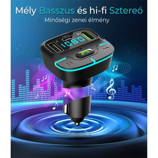 GZ03 FM TRANSMITTER DUPLA USB USB-C 12-24V