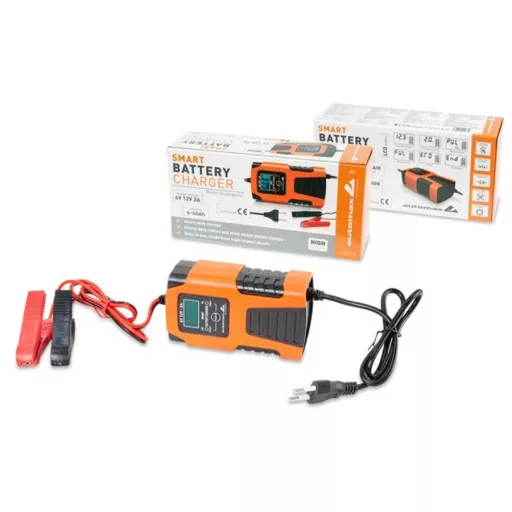 Akkumulátor töltő, csepptöltő, MULTITÖLTŐ Automax 6/12V/2A AM2874
