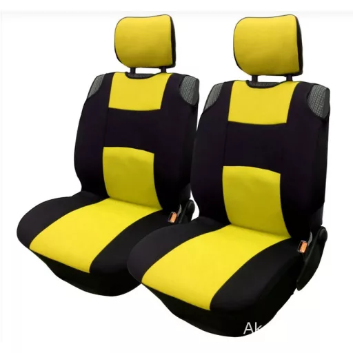 Üléshuzat univerzális betétes kárpit narancssárga-fekete első ülésekre