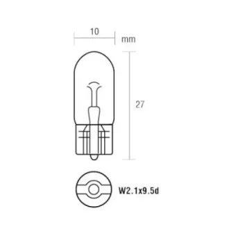   Izzó 12V/21W fehér (W21W) W3x16q (japán autó izzó) lapos csatlakozó 12V 21W