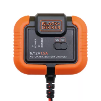 Akkumulátor töltő, Smart, 1,5A, 6/12V, IP20, BLACK+DECKER