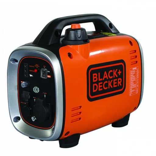 Inverter generátor, benzines, 900W, 230V, hangszigetelt ház, BLACK+DECKER