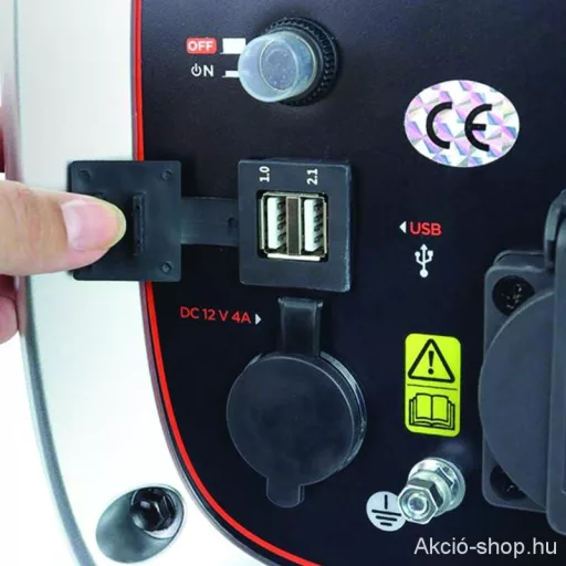 Inverter generátor, benzines, 900W, 230V, hangszigetelt ház, BLACK+DECKER