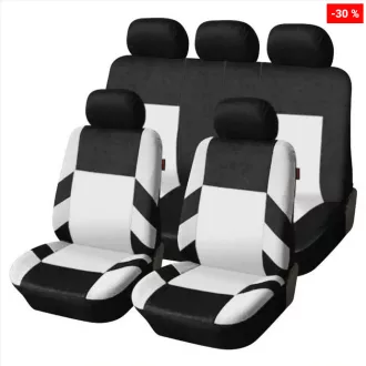   Univerzális prémium Sport üléshuzat (osztható) Lux - Fekete-Fehér