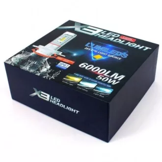X3, H16 Led Izzó, 6000 LM 9-32V